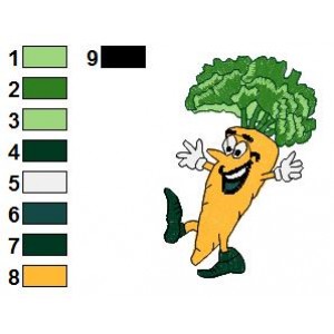 Free Carrots Funny Veggies Embroidery Design